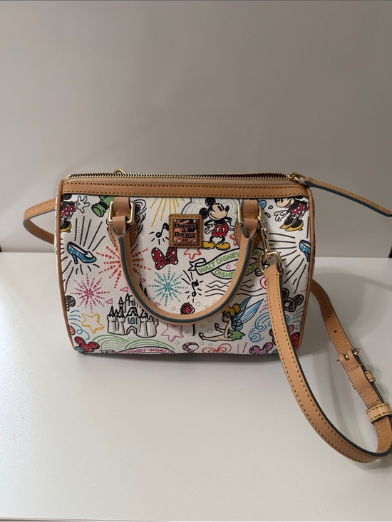 Dooney & Bourke Handbags - Dooney & Bourke White Multicolor Disney Satchel with Tan Trim